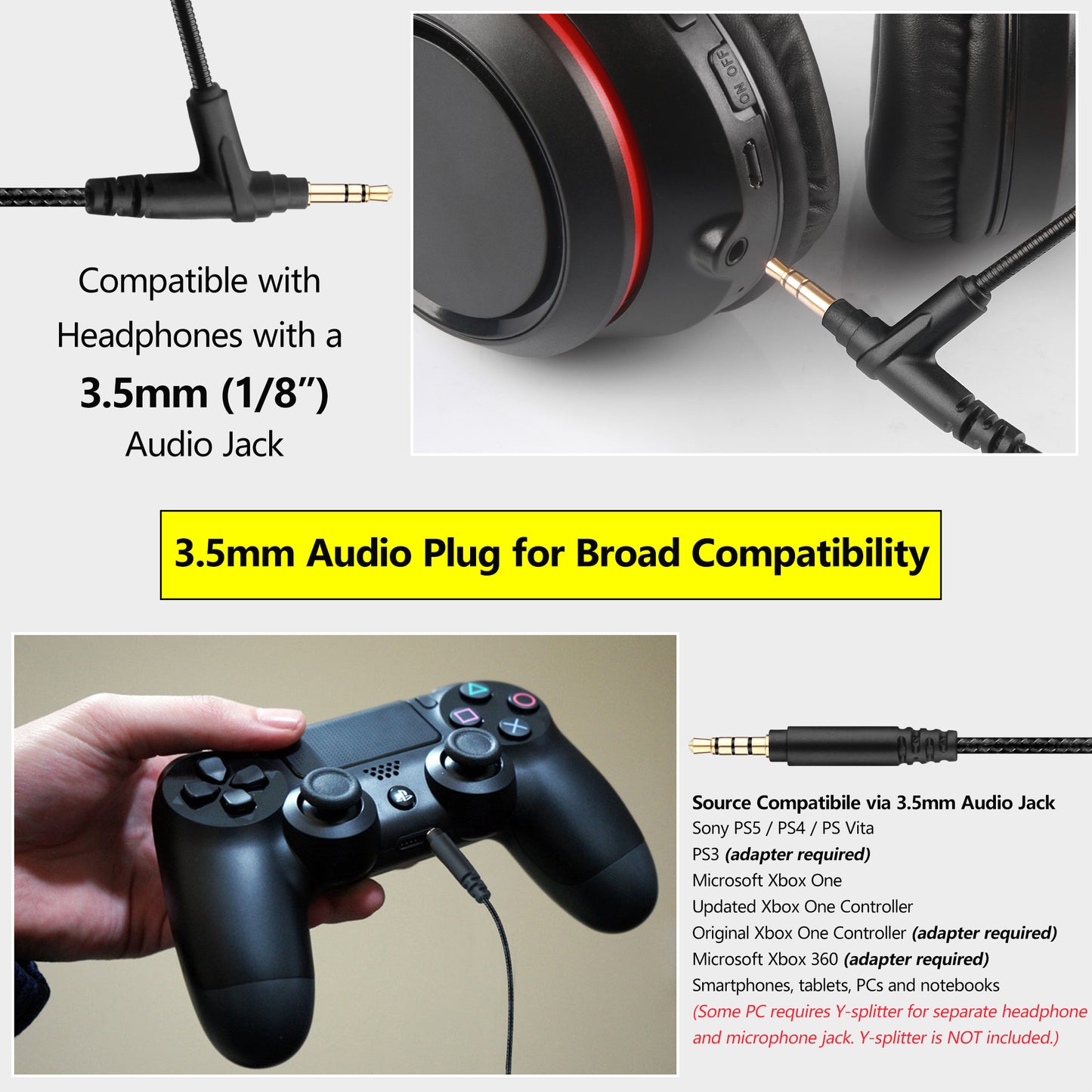 Detachable Boom Mic Cable for Headphones