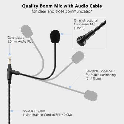 Detachable Boom Mic Cable for Headphones