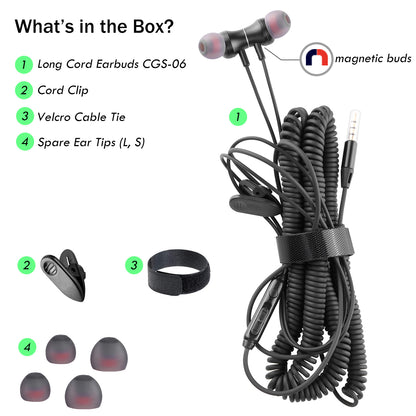 Earbuds with 12ft Long Cord