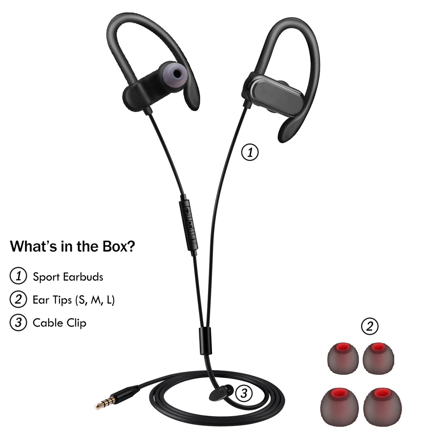 Wired Earhook In-Ear Headphones