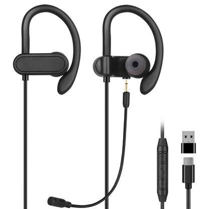 USB-C / USB-A Earbuds with Detachable Boom Mic