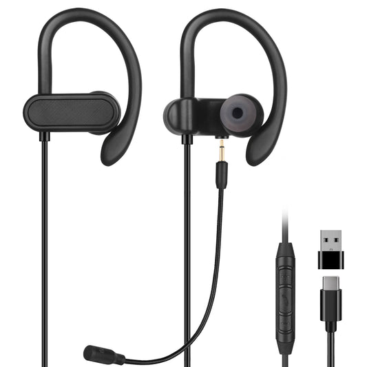 USB-C / USB-A Earbuds with Detachable Boom Mic