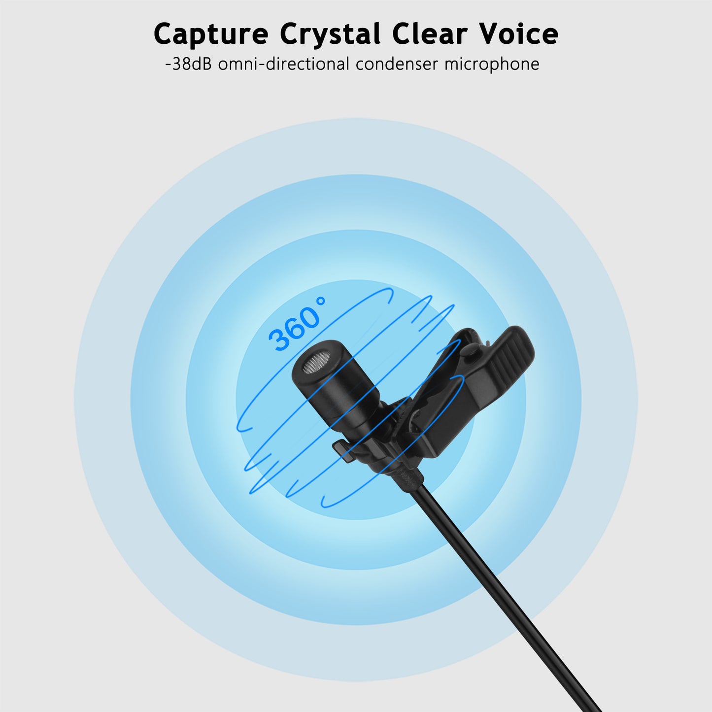 USB-C / USB-A Lavalier Microphone for Phones & PC