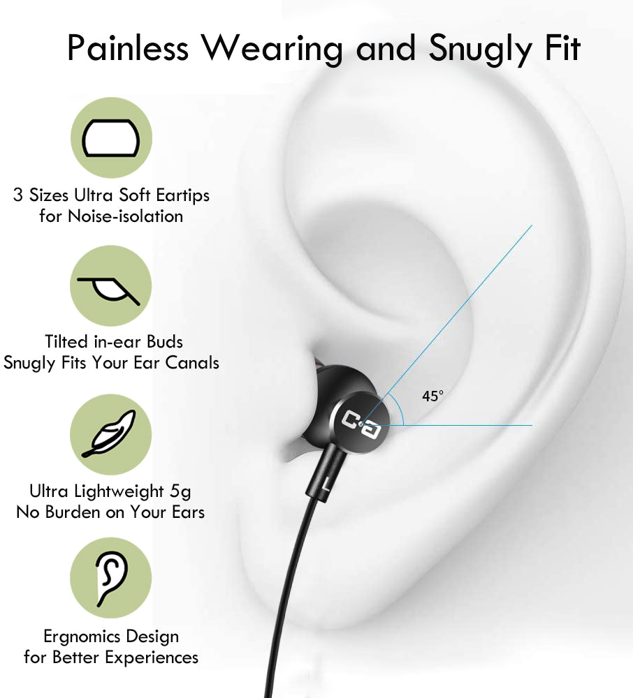 Earbuds with 12ft Long Cord