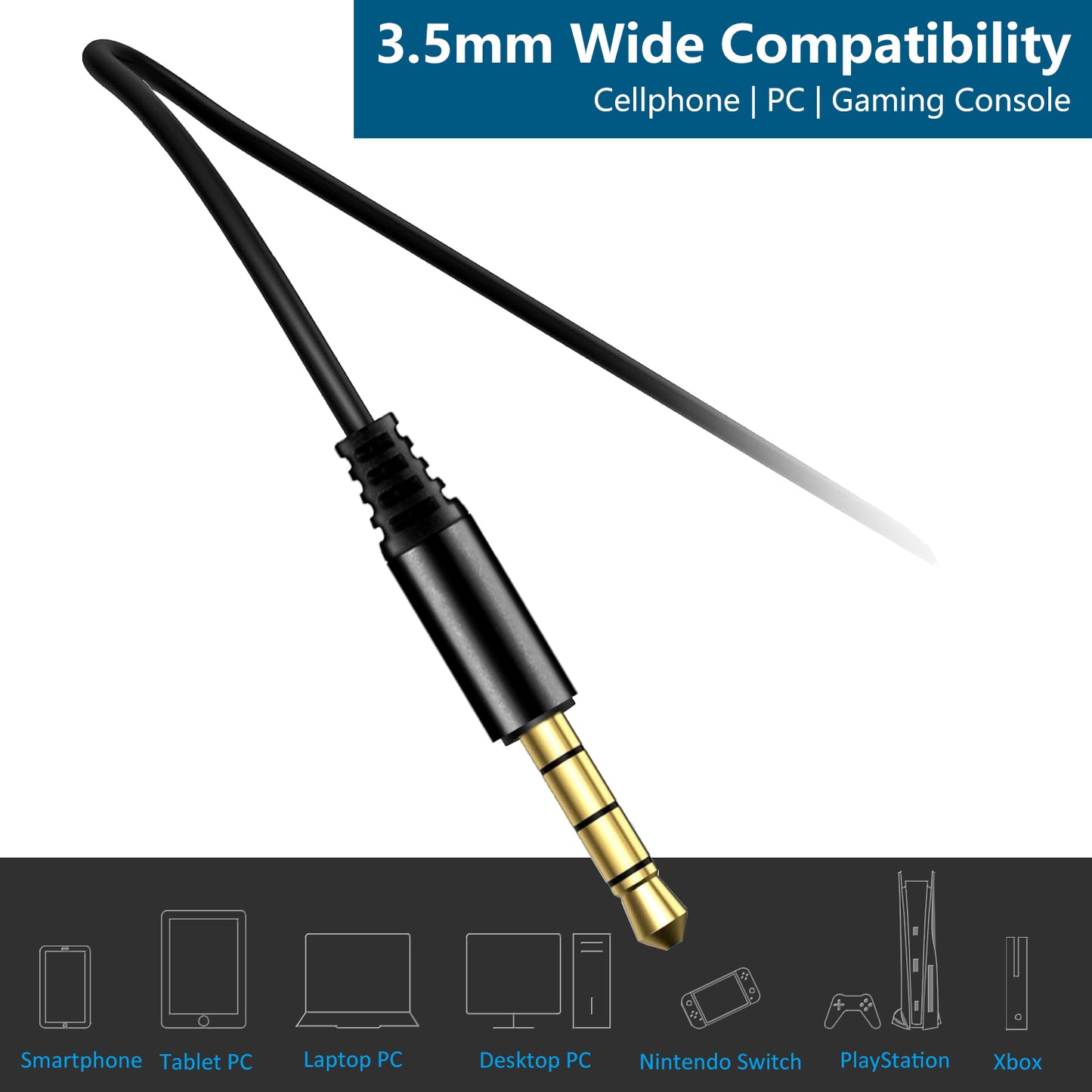 3.5mm Earbuds with Boom Mic