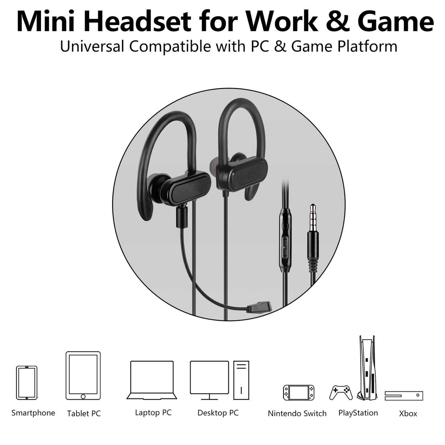 3.5mm Earbuds with Boom Mic